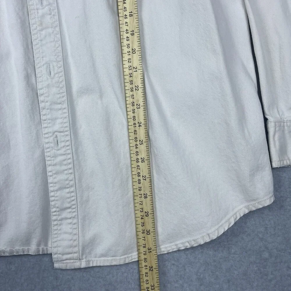 Vintage Levis Red Tab Denim Overshirt Shacket Off White Cream Heavy Workwear L